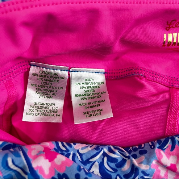 Lilly Pulitzer Luxletic Aila Skort Skirt Blue/Pink Floral Sz XXS Built-In Shorts - Picture 8 of 10